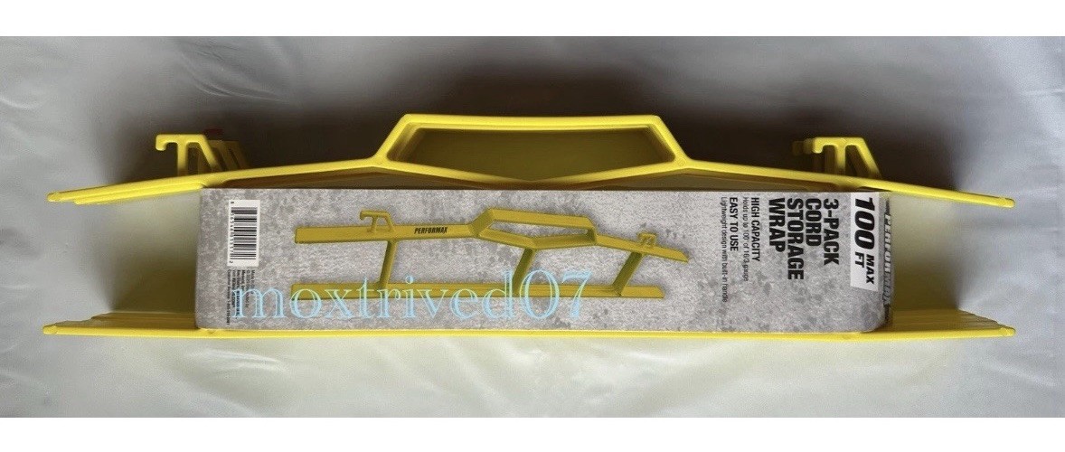3 Electric Extension Cord Wrap Yellow Plastic H-Frame Rope / Wire Storage Holder
