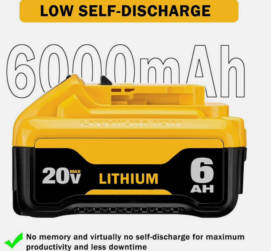 Pack For DeWalt 20V 20 Volt Max XR 12.0AH Lithium Ion Battery DCB206-2 DCB200-2