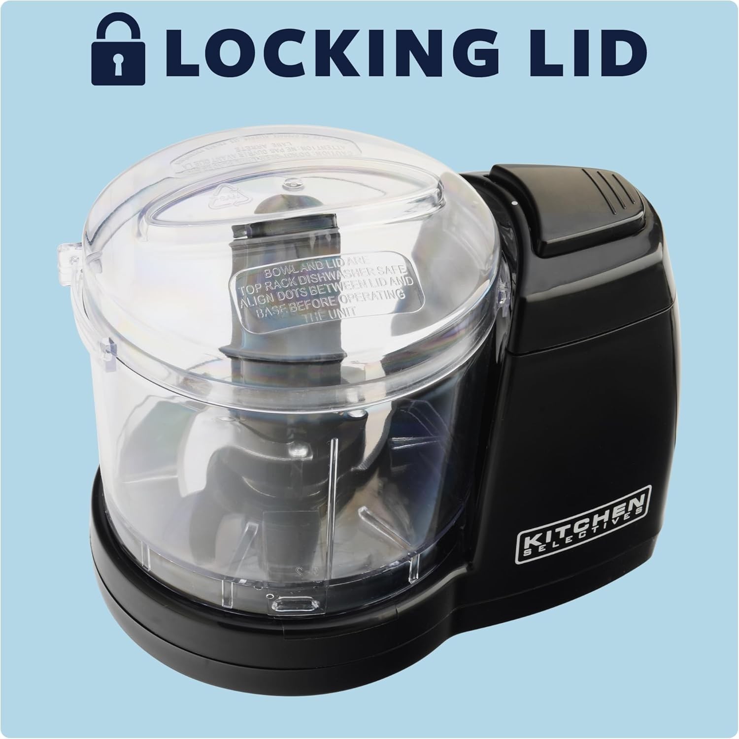1.5-Cup Mini Food Chopper – Easy Operation & Dishwasher Safe Parts