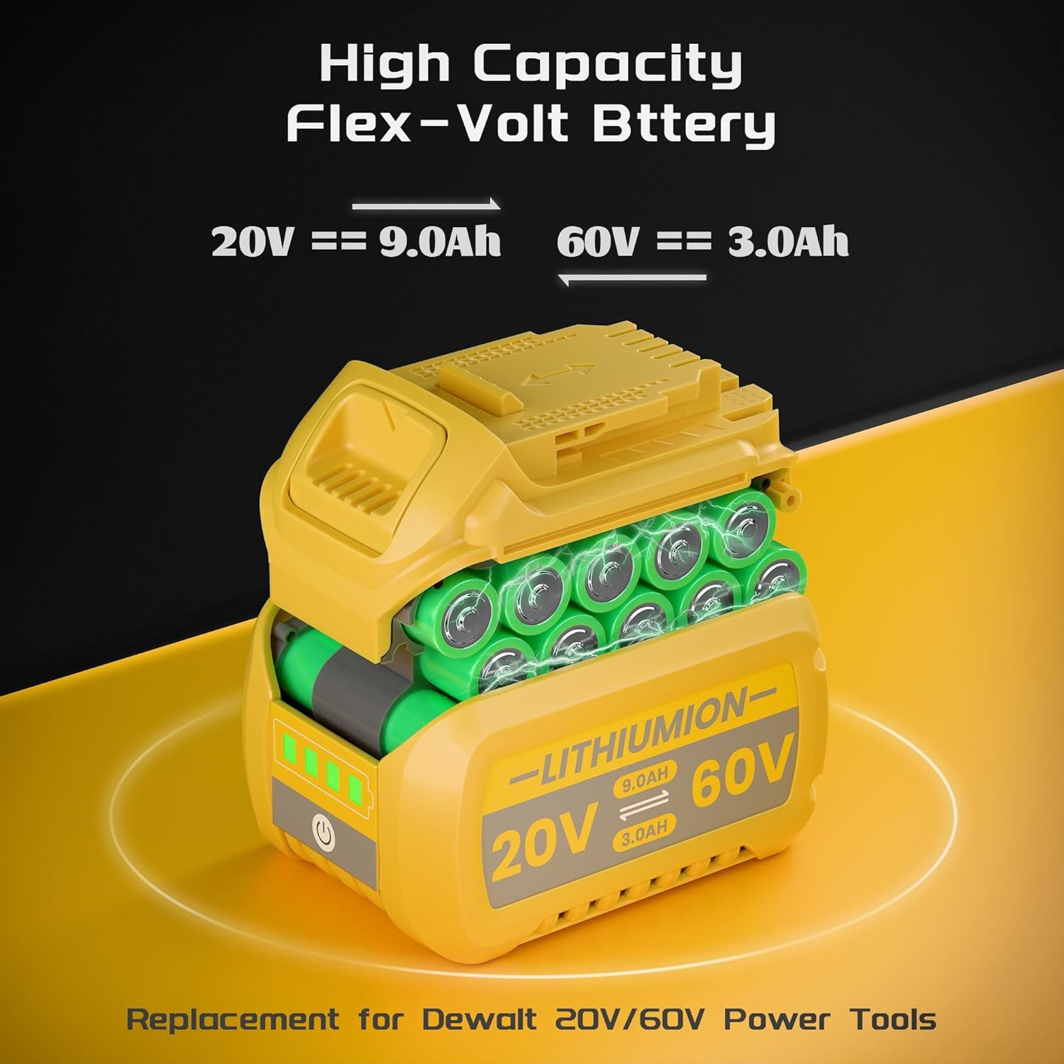 2X 9Ah for DeWalt FLEXVOLT 20V/60V MAX Battery Lithium-ion DCB609-2 DCB612
