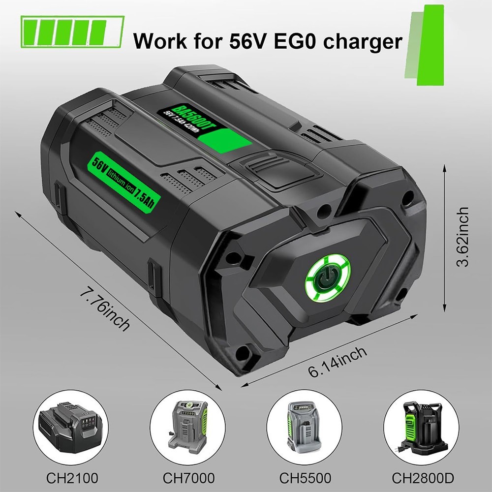 For Genuine EGO POWER+ BA2800T 56V 5.0 AH Battery w/ Fuel Gauge 56 Volt Power+