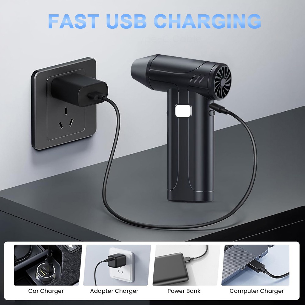 Portable Electric Air Duster Cordless Blower Turbo Fan w/LED Display 100000RPM