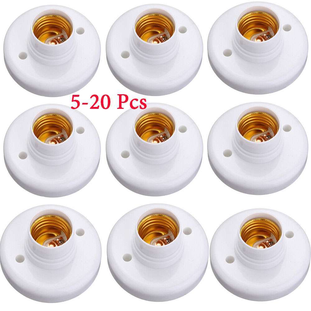5/10/20PCS E27 Light Bulb Pendant Lamp Round Fixing Base Holder Screw Cap Socket