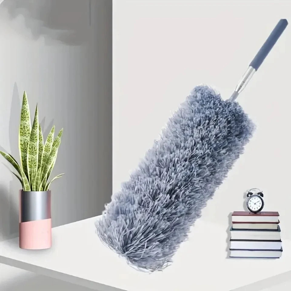 Microfiber Duster Soft Feather Dusting Brush Household Extendable Cleaning Tool