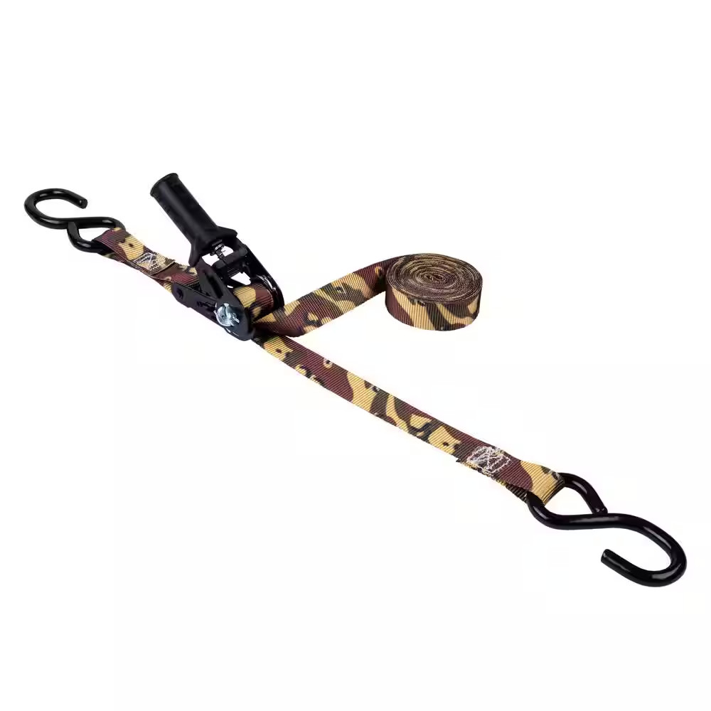 Pistol Grip Desert Camo Ratchet Tie-Down 12 Ft. X 1 In. 1,500 Lbs. (4-Pack)