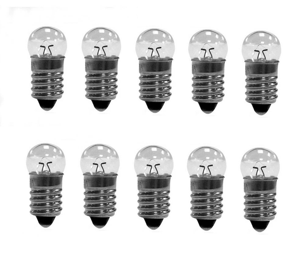 10 Pack E10 Mini Light Bulbs 12V 0.5A Screw Base Indicator Light Bulb