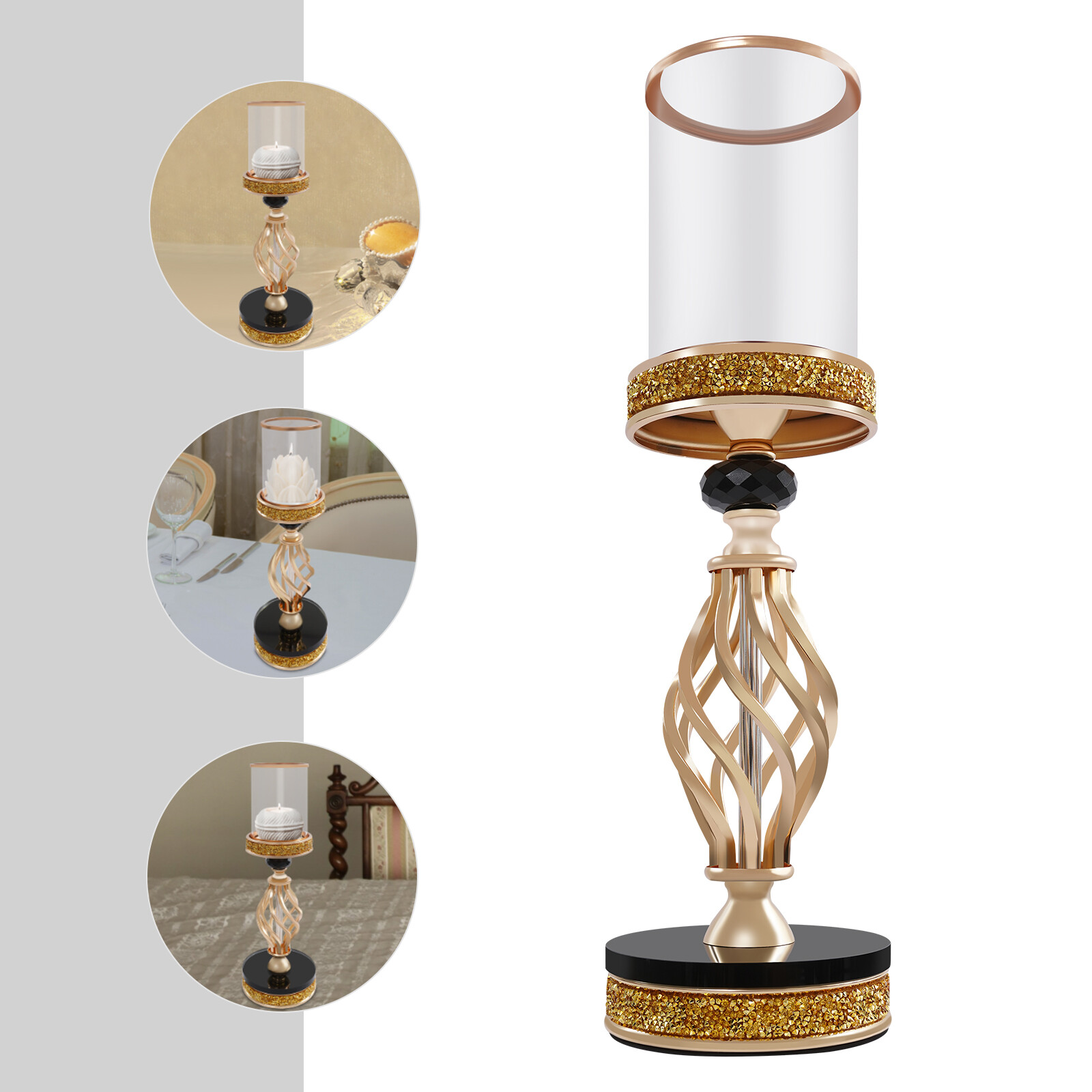 Candle Holder for Home Decor Tabletop Candle Holder Golden Color 12*41cm (D*H)