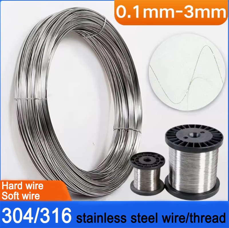304 Stainless Steel Wire 0.1mm – 3mm Soft And Hard Steel Wire Rustproof Durable