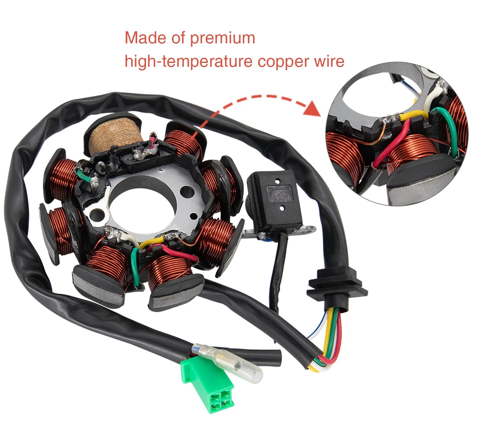 Ignition Stator Magneto AC 8 Pole 5 Wire Coil Scooter For GY6 50CC 60CC 80CC …