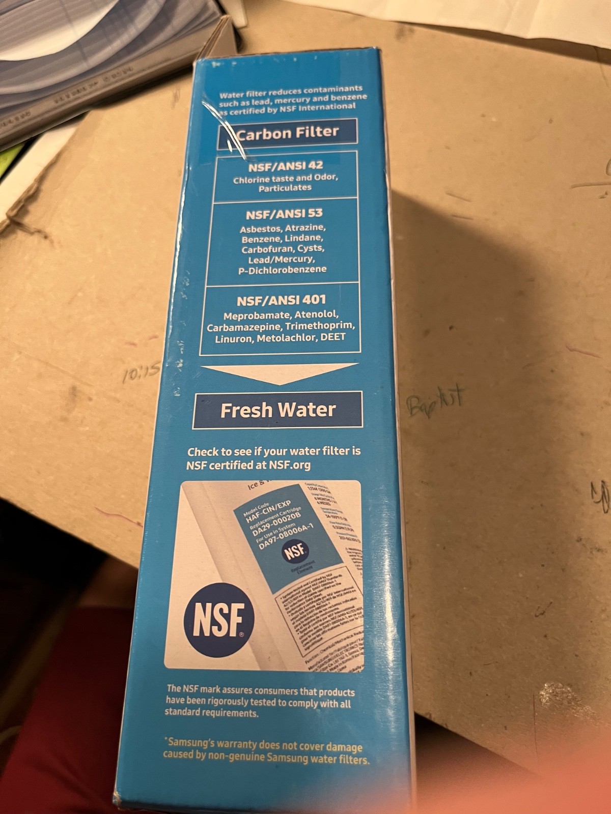 SAMSUNG Genuine Filter for Refrigerator Water and Ice,(New)