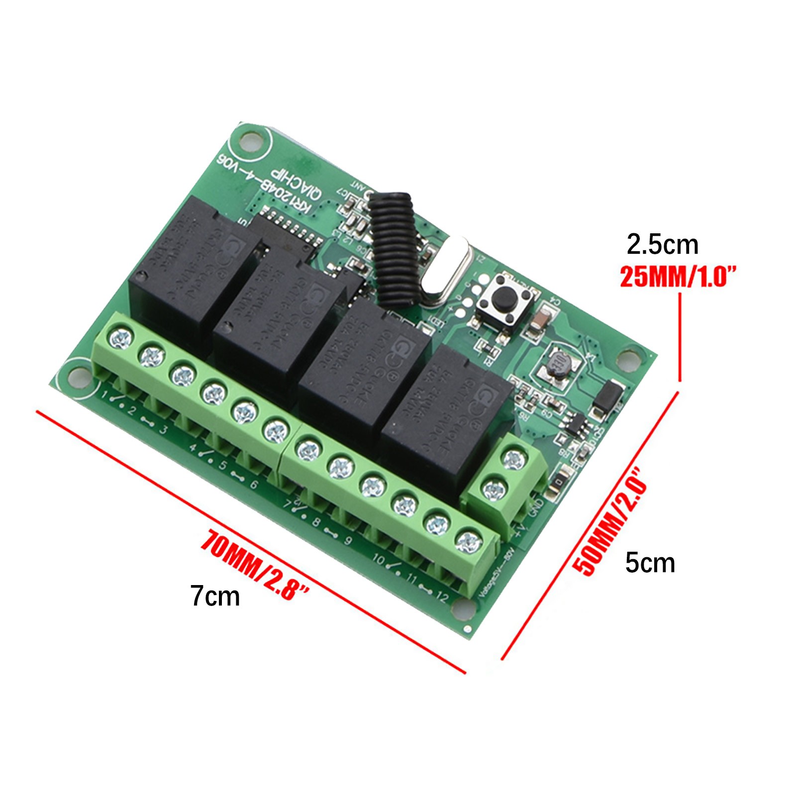 Brand New DC 4-Channel Wireless RF Remote Control Relay Switch With 2 Receiver