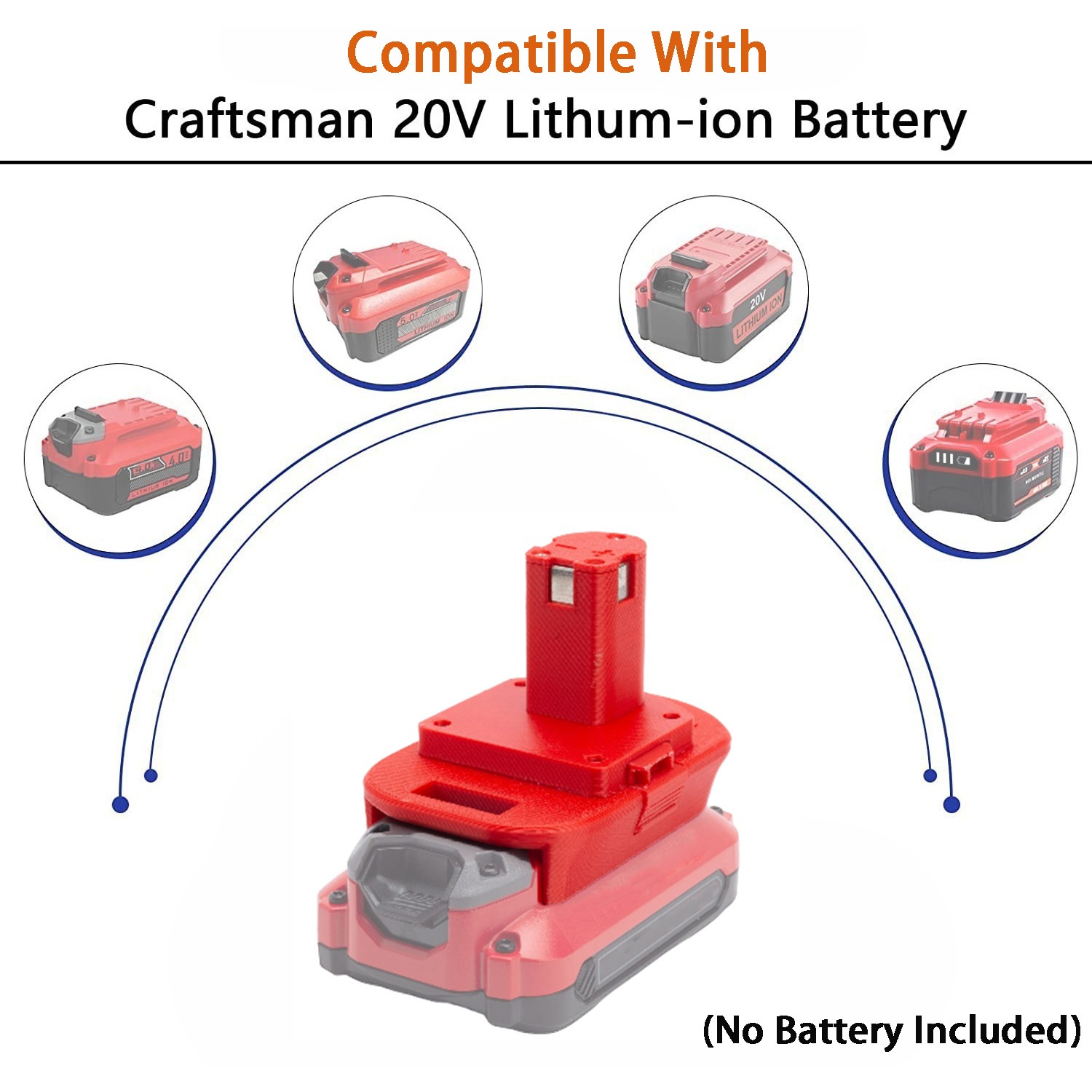 Adapter For Craftsman 20V Li-Ion Battery To Fits For Ryobi 18V 20V Power Tool