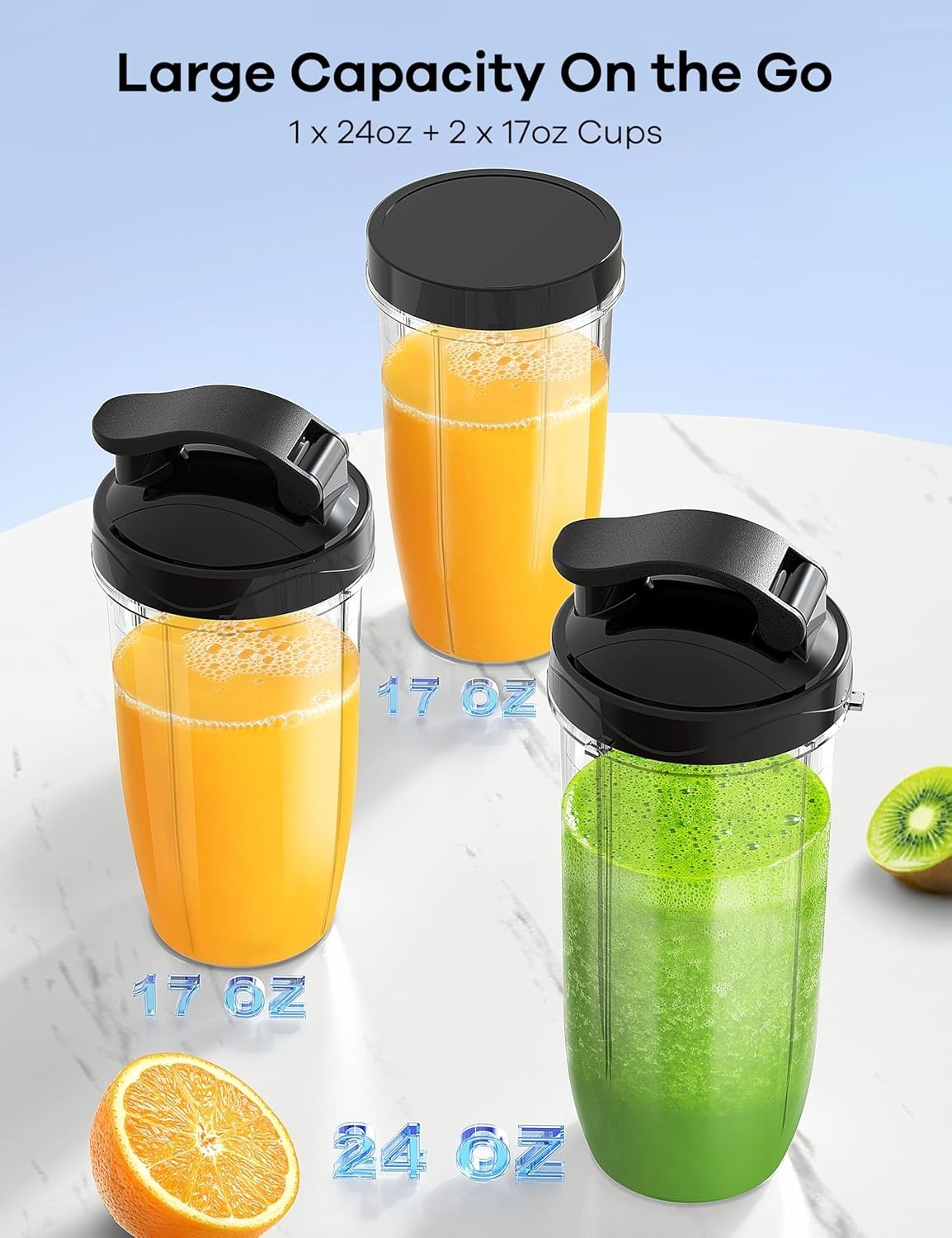 BPA-Free Personal Blender with Stainless Steel Blades and Dishwasher Safe Parts
