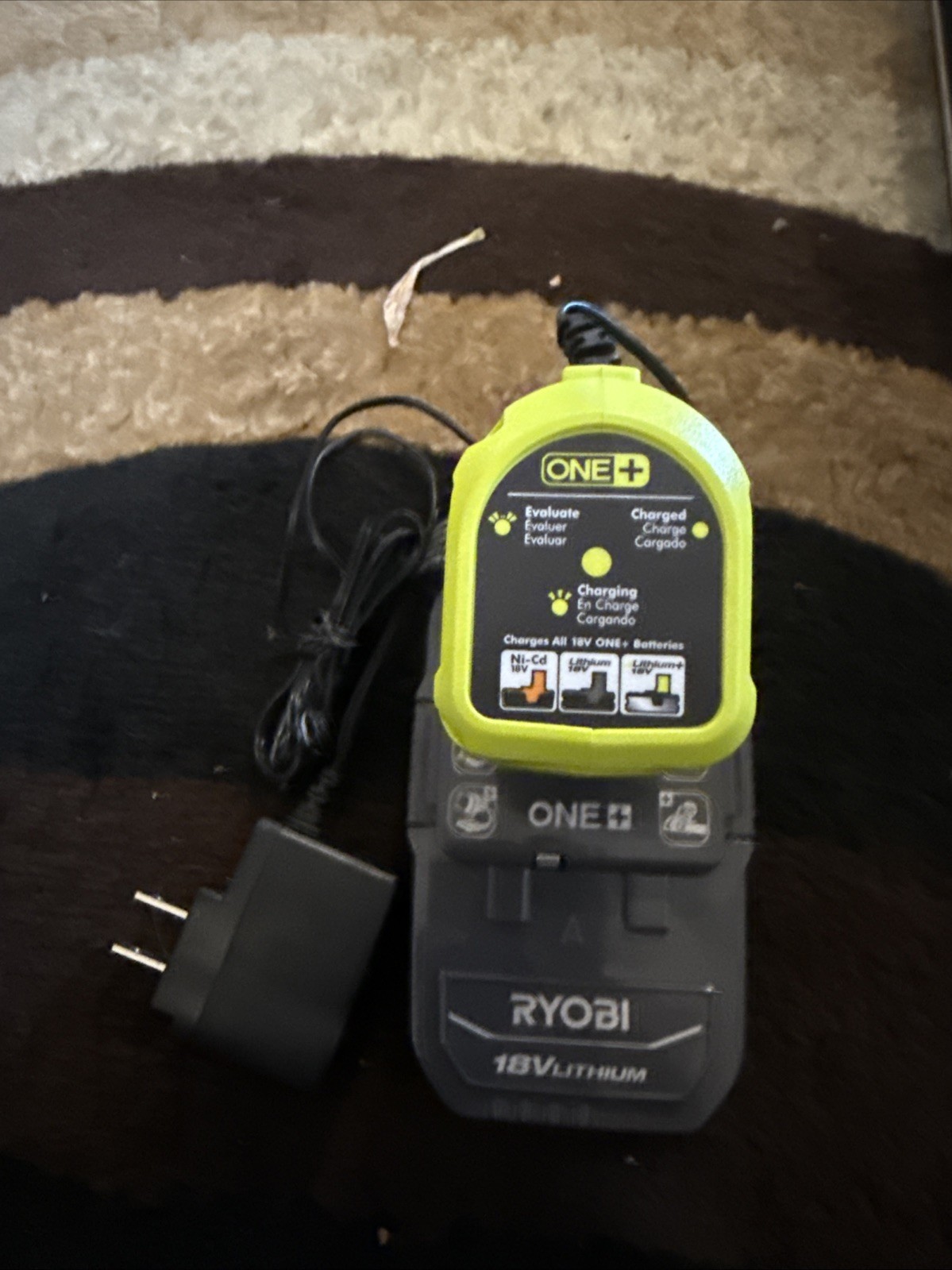 Ryobi P119 18V One+ Lithium Battery Charger With Battery PBP006