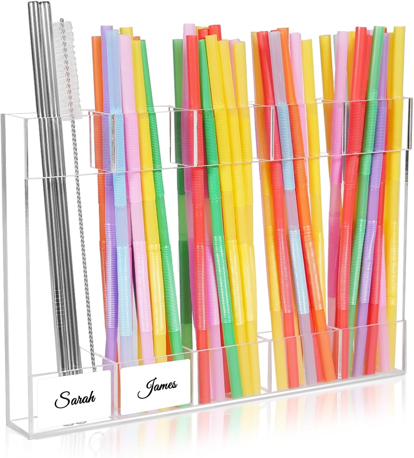 9.8in Acrylic Straw Organizer Cabinet Door Mounted Storage Transparent NEW