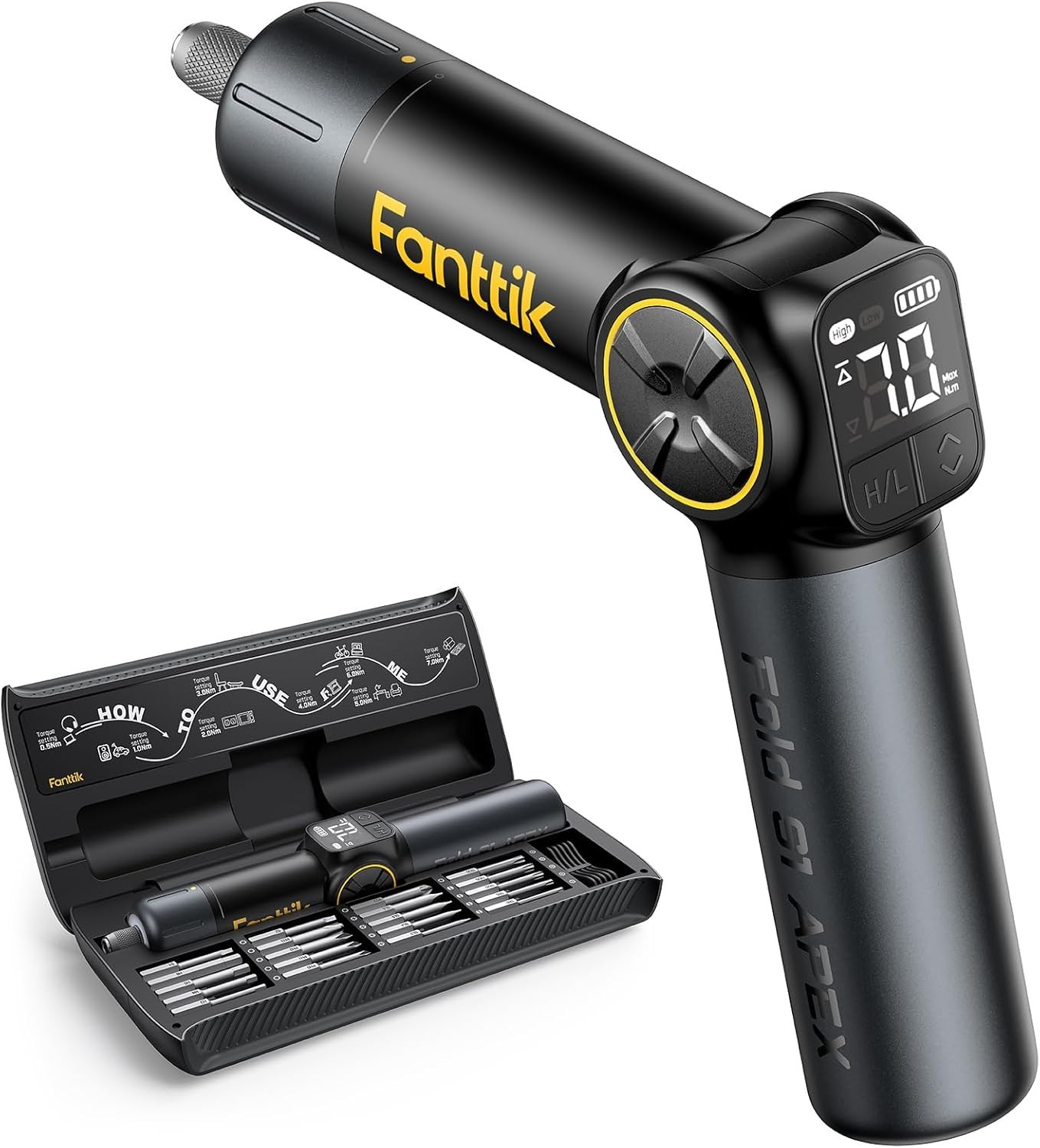 Fanttik S1 APEX Electric Screwdriver, Pivot Handle Screwdriver, Max 7N.m High To
