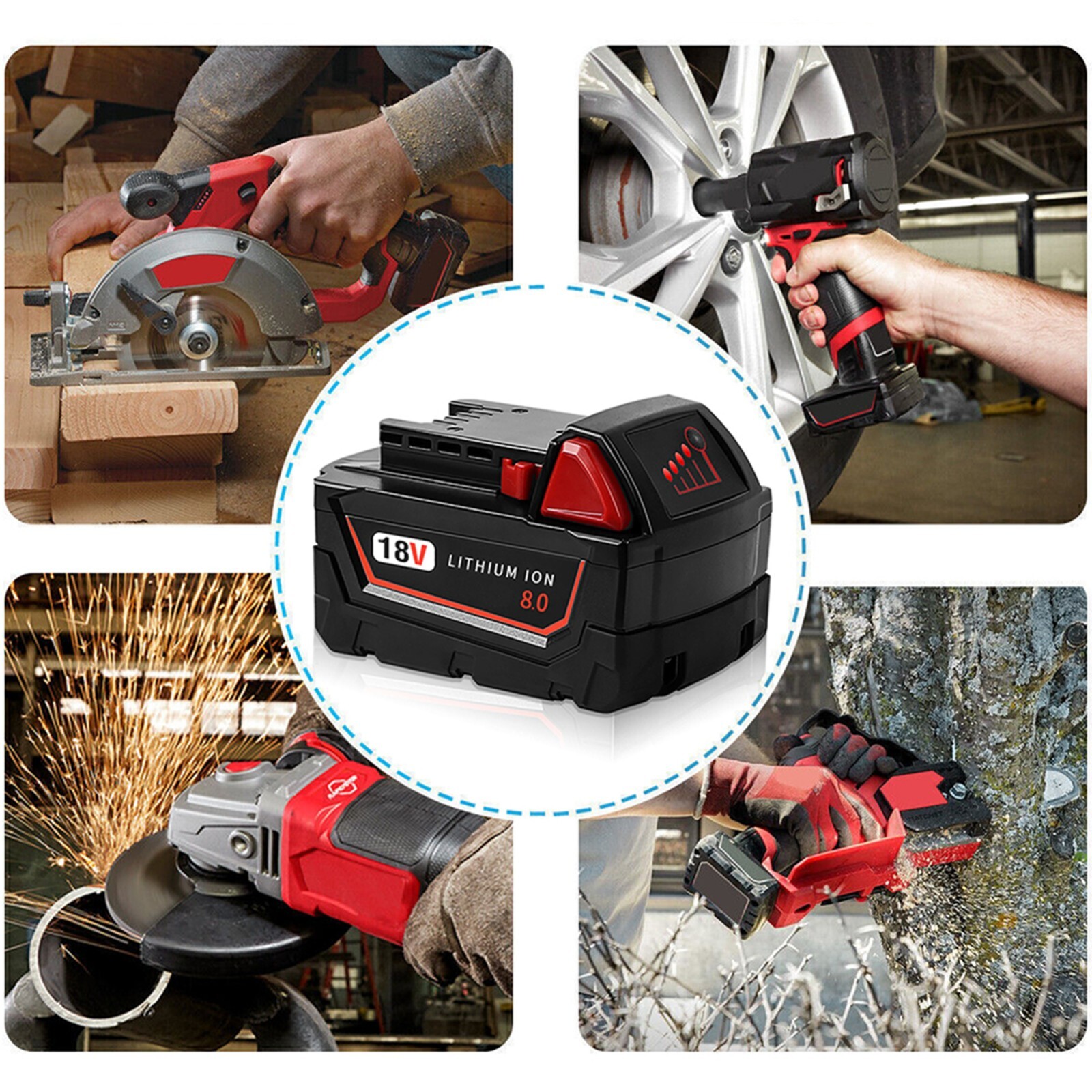 For Milwaukee For M18 8Ah Lithium Upgrade Capacity Battery 48-11-1880 48-11-1860