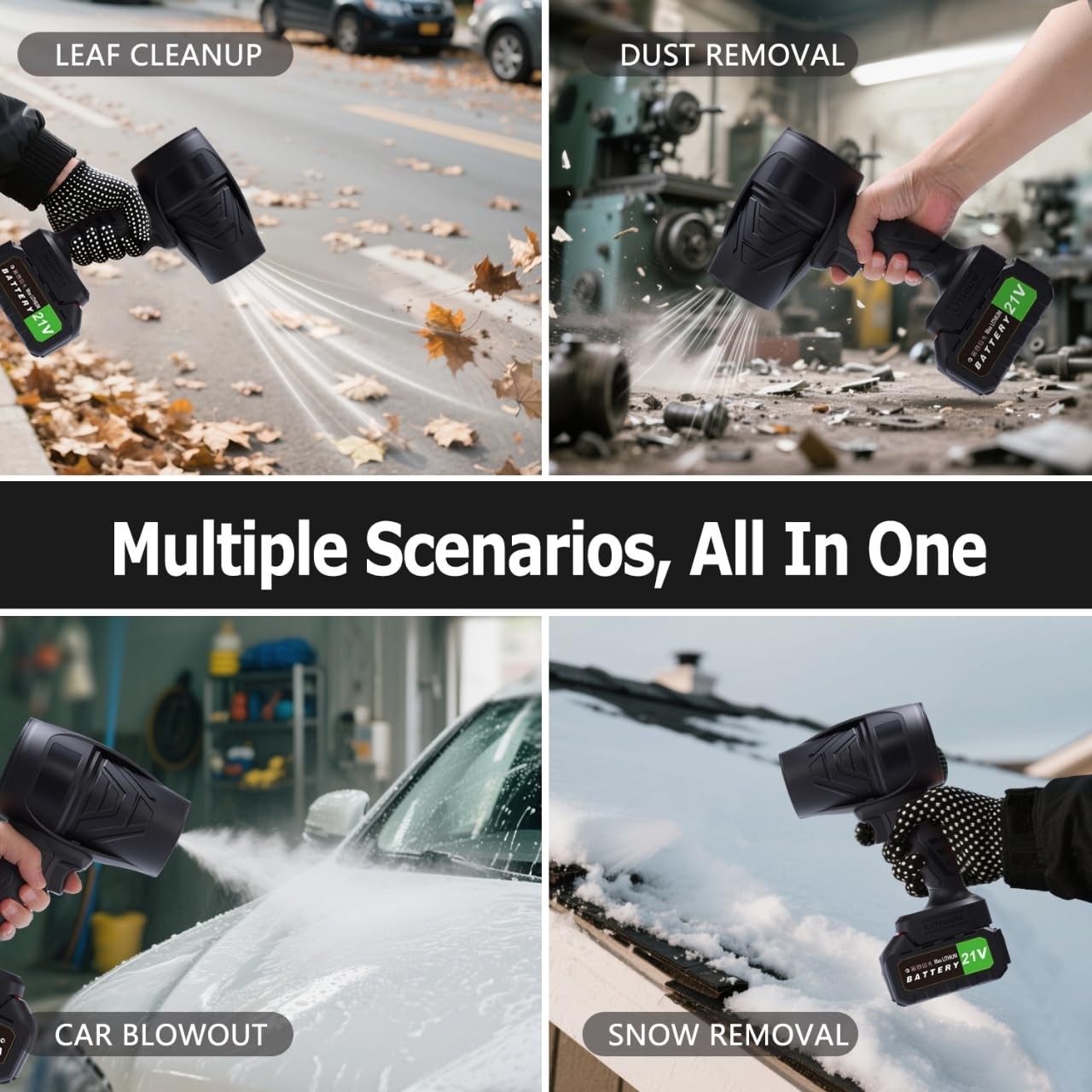 Cordless Electric Handheld Leaf Blower 21V, Small and Lightweight, 300000 RPM…