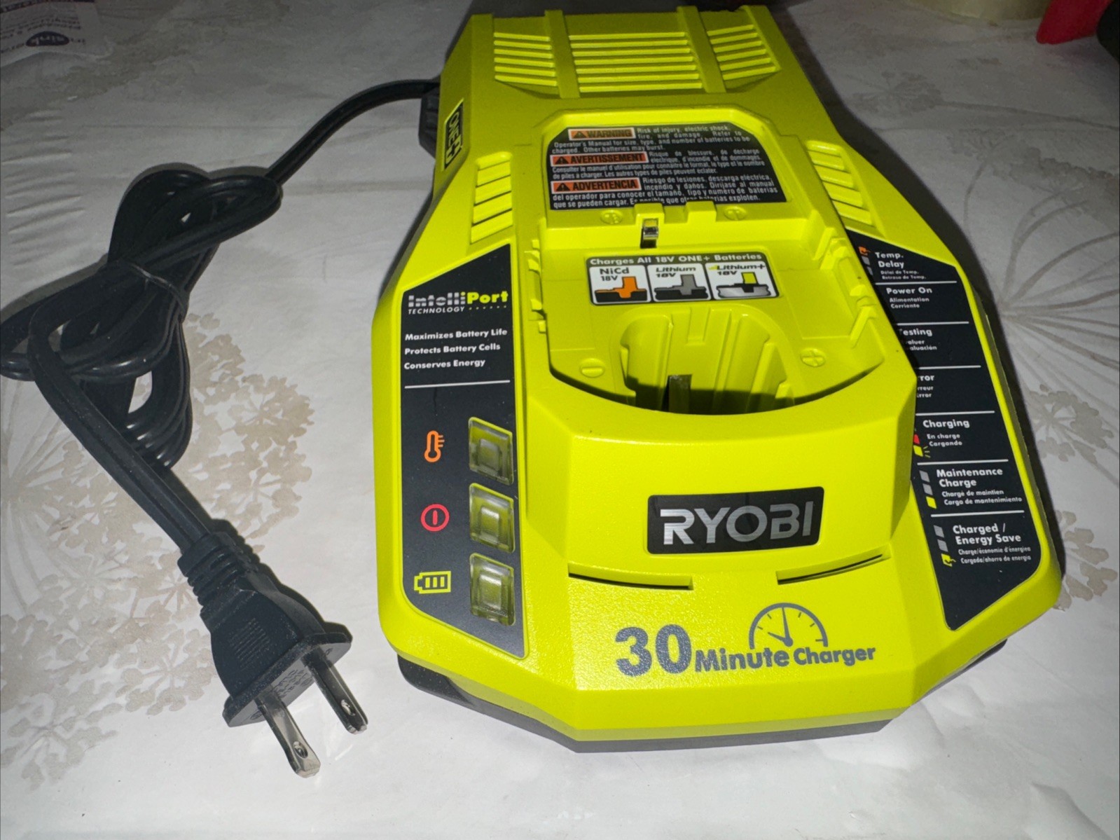 Genuine RYOBI 18V Battery Charger P117 ONE+ OEM 30 Minute Fast Charger