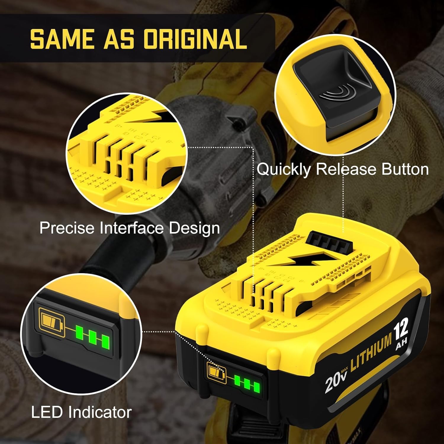 2Pack 12.0Ah For DeWalt 20V Max Lithium-Ion Battery AND Charger DCB206 DCB205