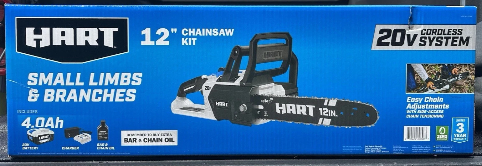 Open Box* TOOL ONLY- HART 20v electric 12 inch bar CHAINSAW cordless -NO BATTERY