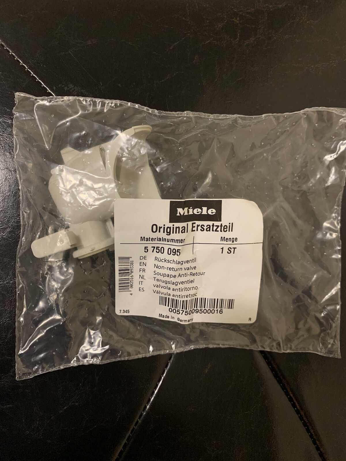 Miele G1000-G2000-G4000-G5000-G6000 series dishwasher non-return valve- p5750095