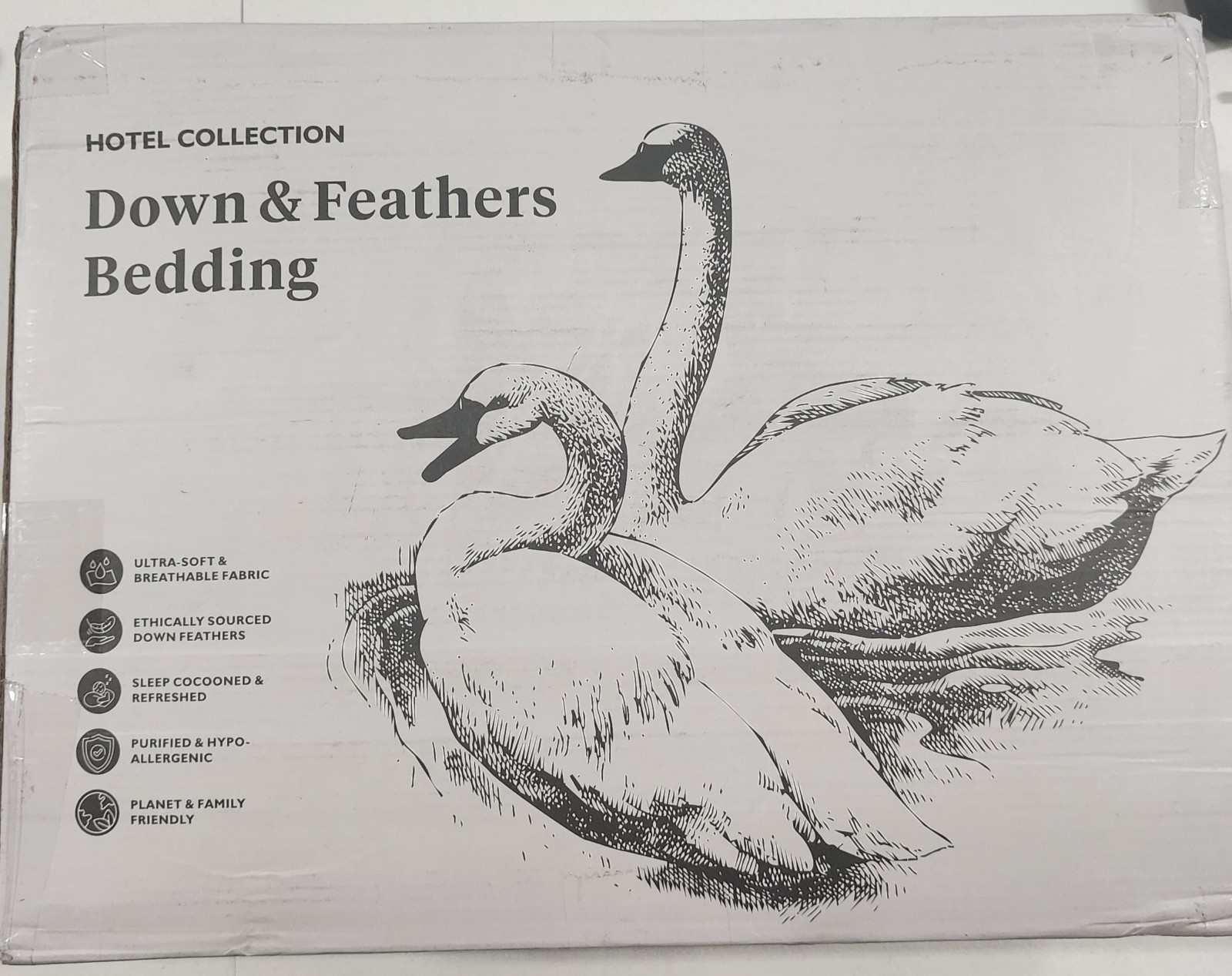 BPC 90×106 In California King Sized Feathers Down Comforter, Ivory White