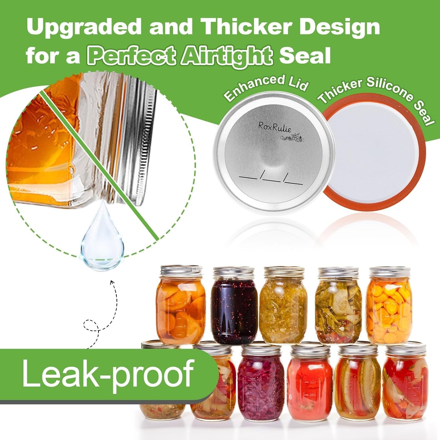 116 Canning Lids Wide Mouth 3.43In Food Leak-Proof Mason Jar Lids for Ball/Kerr