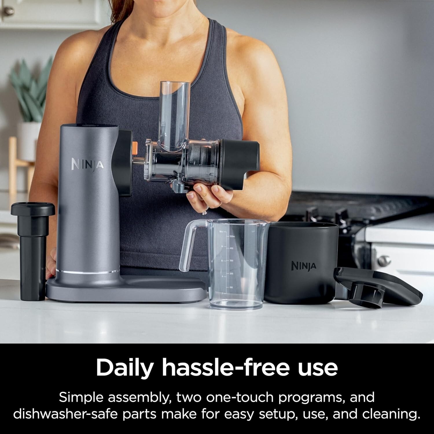 Ninja JC101 Cold Press Pro Compact Powerful Slow Juicer with Total Pulp Control