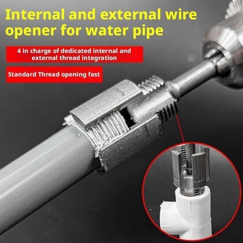 2pcs Integrated Internal & External Pipe Threading-Tool,PVC Pipe Threader Kit