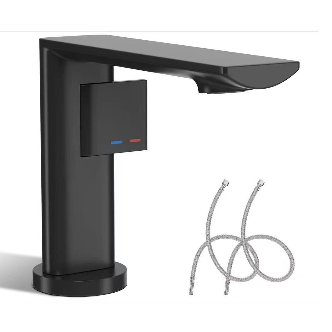 Modern Black Bathroom Sink Faucet Matte Finish NEOPERL Aerator High Arc 5.32in