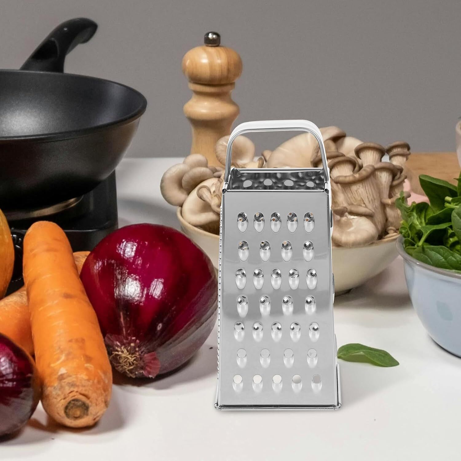 Kitchen Stainless Steel 4-Sided Box Food Grater Vegetable Cheese Slicer Shredder