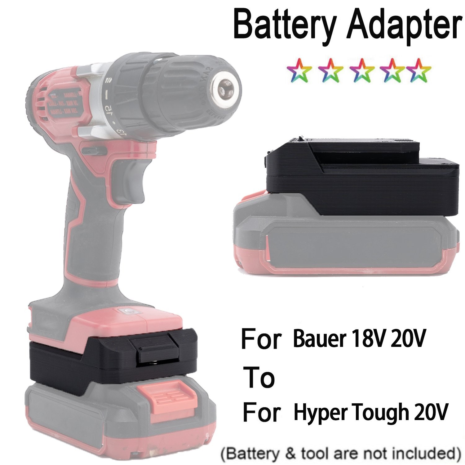 Adapter For Hyper Tough 20V Tools Adapter For Bauer 18V 20V Li-Ion Battery