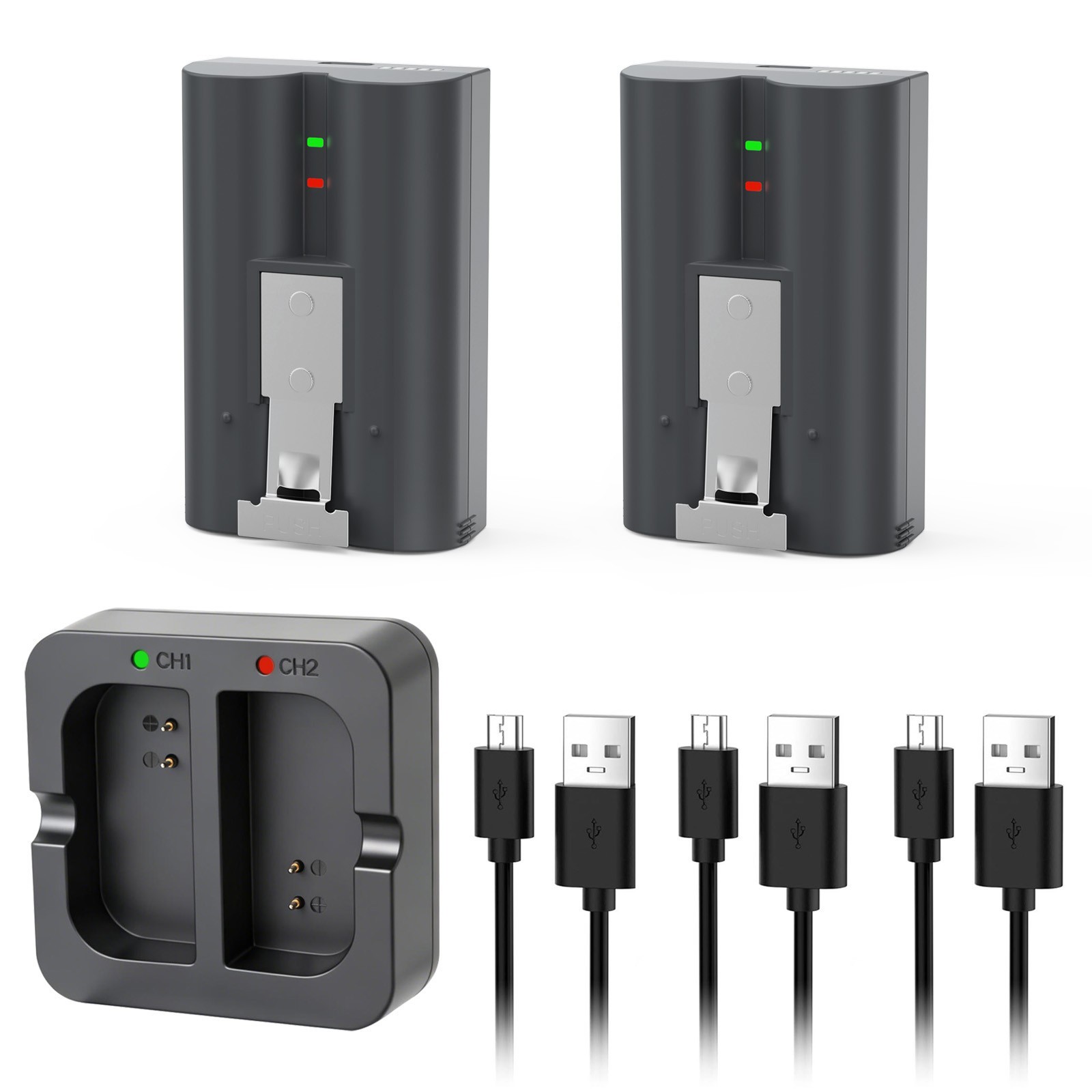 2 Pack 8000mAh Rechargeable Battery and Charger Station for Ring Doorbell 2/3/4