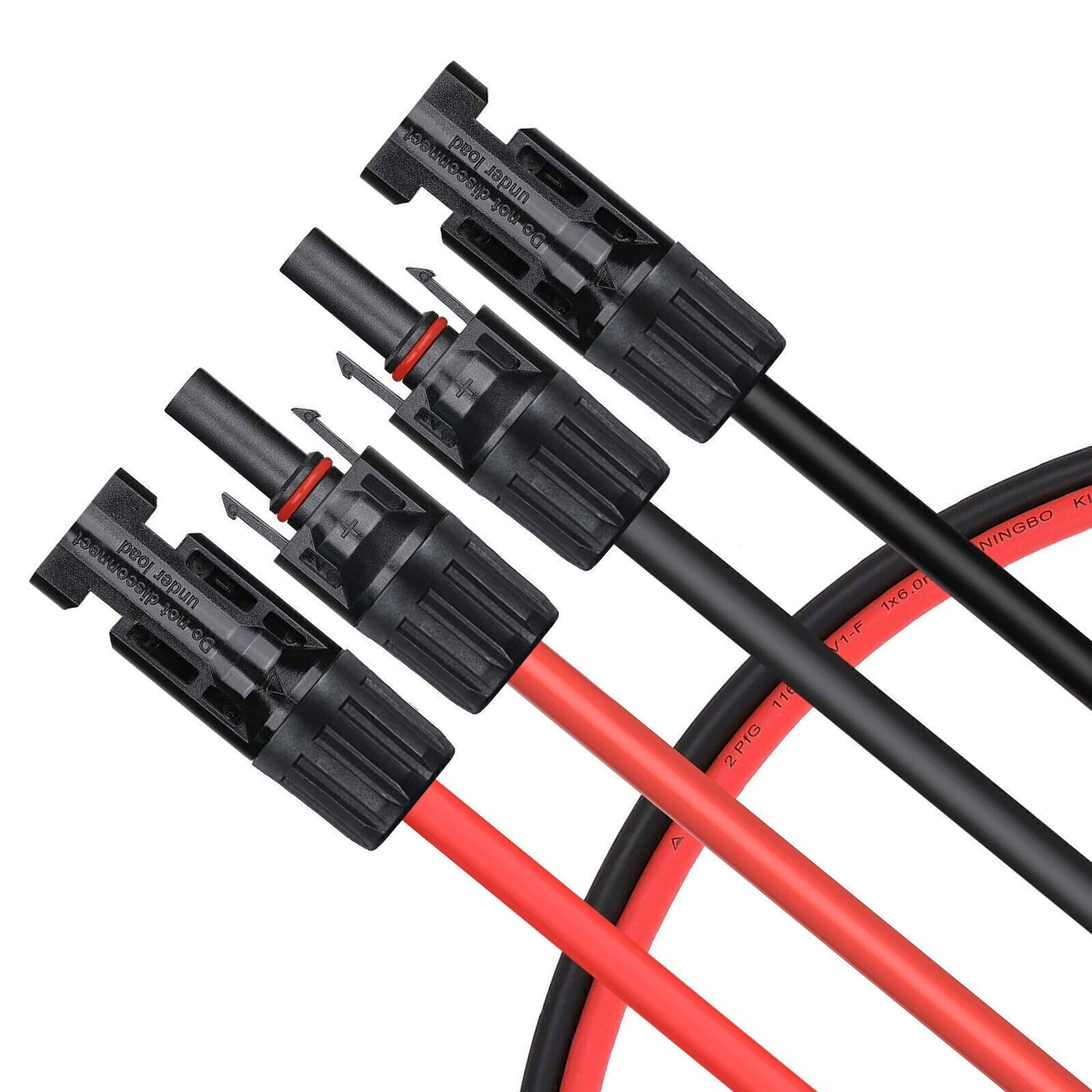 50ft Black + Red 10AWG Solar Panel Extension Cable Flexible Wire Connectors