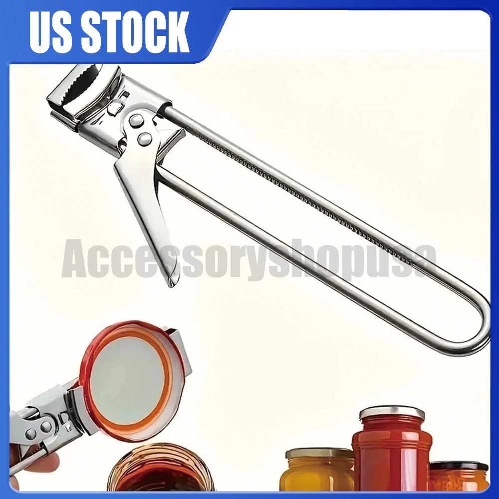 NEW Stainless Steel Can Opener Multifunctional Adjustable Jar Lid Gripper Tool