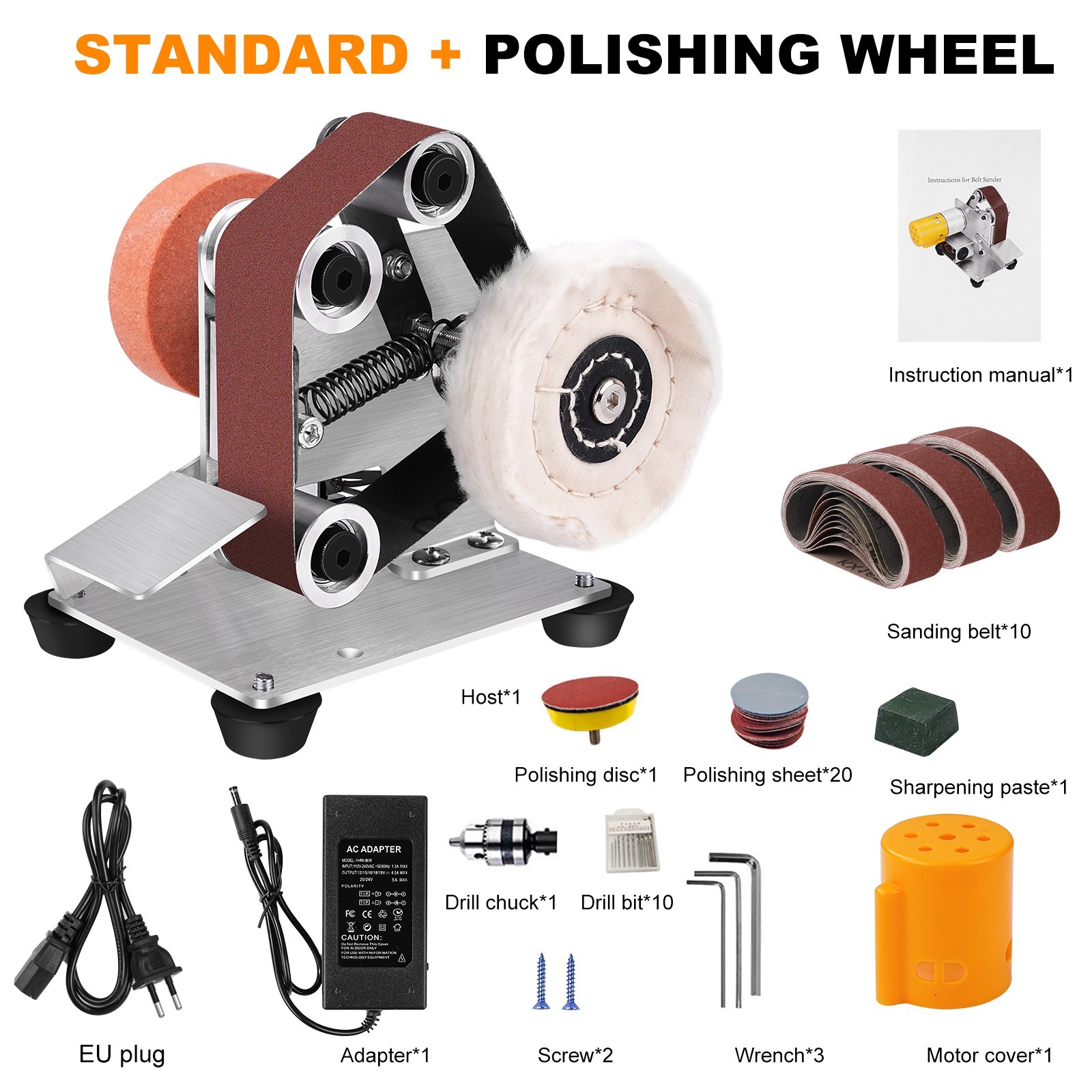 Mini Electric Belt Sander 7 Speed Adjustable Sanding Machine Polishing Grinding