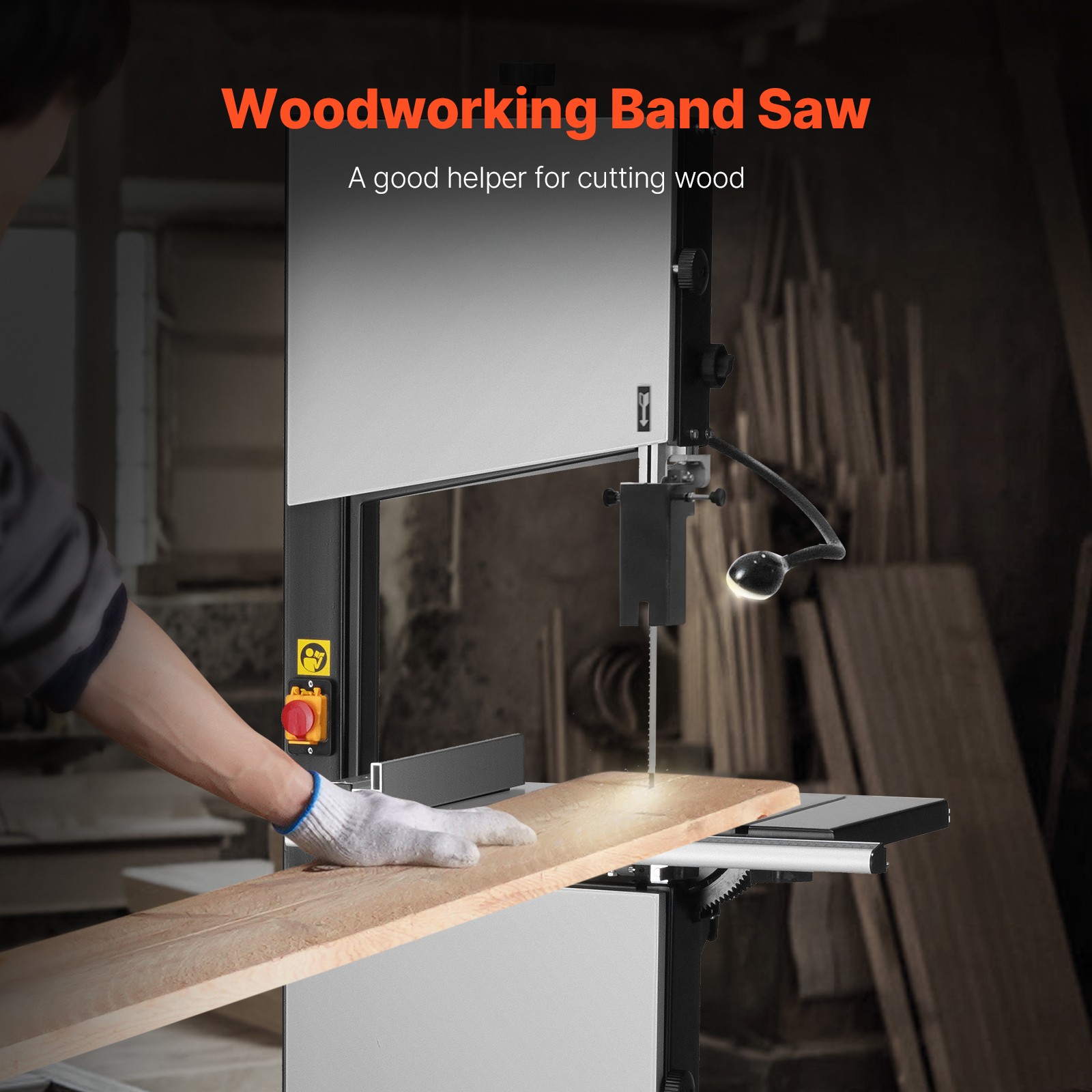 Woodworking Bandsaw 13.39 in Width Benchtop Band Saw 440-846 RPM 1100W 1-1/2HP