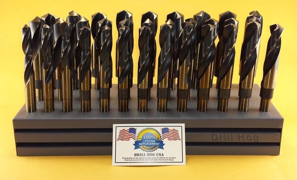 Drill Hog® Silver & Deming Drill Bit Set M7 Index 33 Pc 1/2~1″ Lifetime Warranty