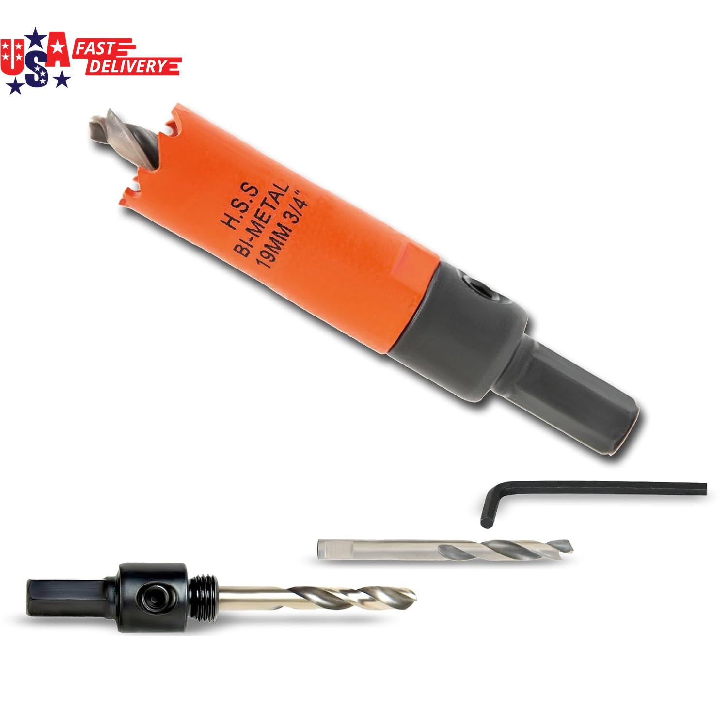 3/4 Inch Hole Saw with Arbor for Wood Metal Plastic, 0.75 in Bimetal Hole Cutter