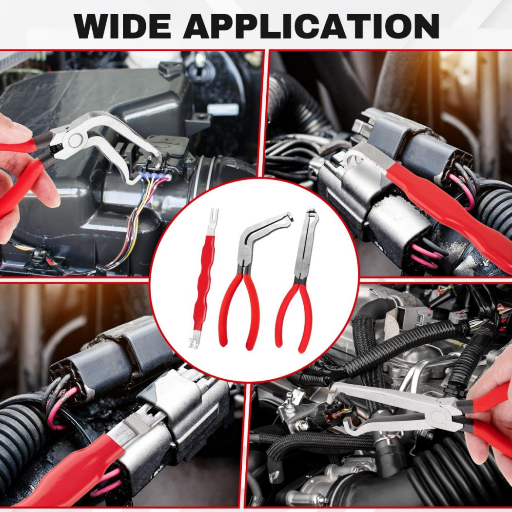 3Pc Electrical Disconnect Pliers For Car Connector Separator Automotive Tool Kit