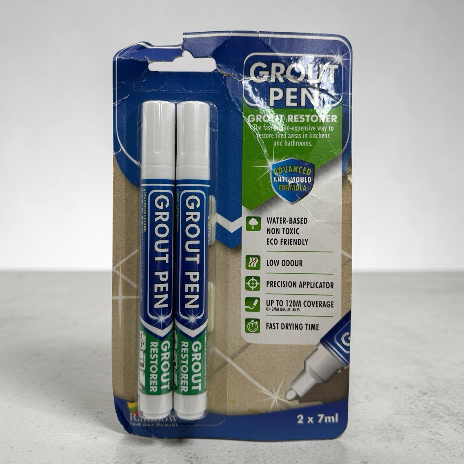 Grout Pen White Tile Grout Paint Marker Waterproof Sealer 2 Pack Rainbow Chalk