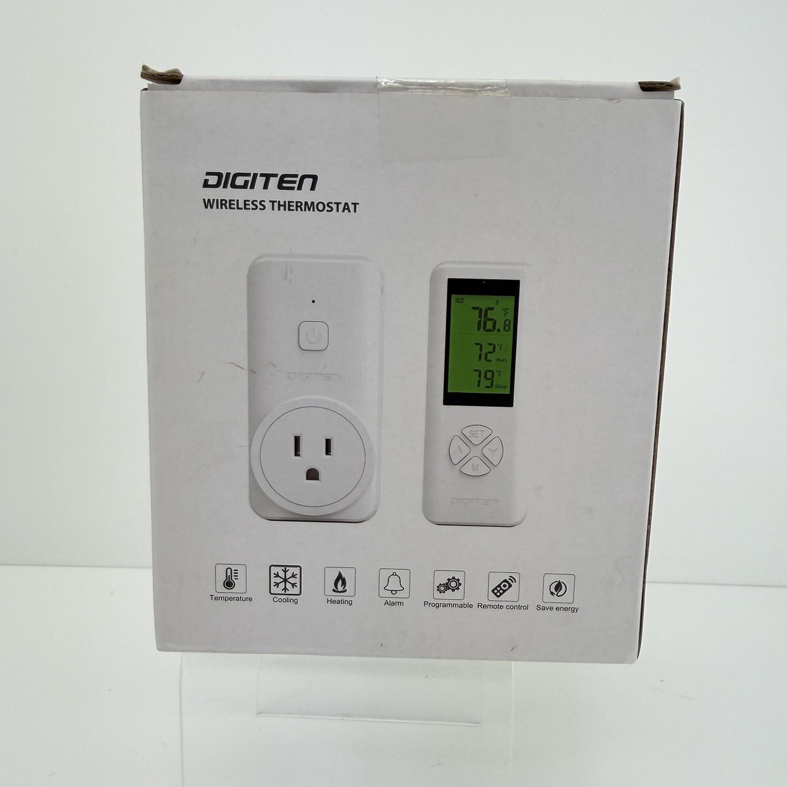DIGITEN WTC100 Wireless Thermostat Outlet Digital White Remote Control Save