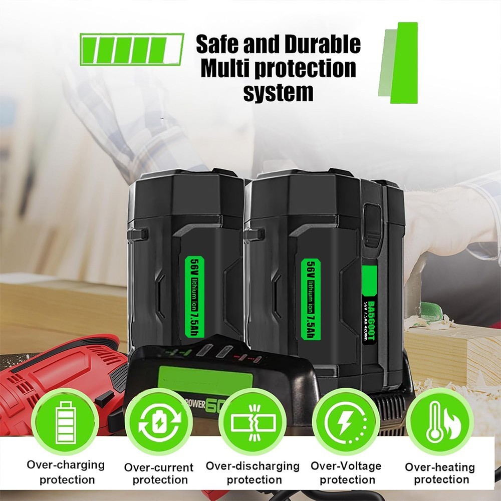 For Genuine EGO POWER+ BA2800T 56V 5.0 AH Battery w/ Fuel Gauge 56 Volt Power+