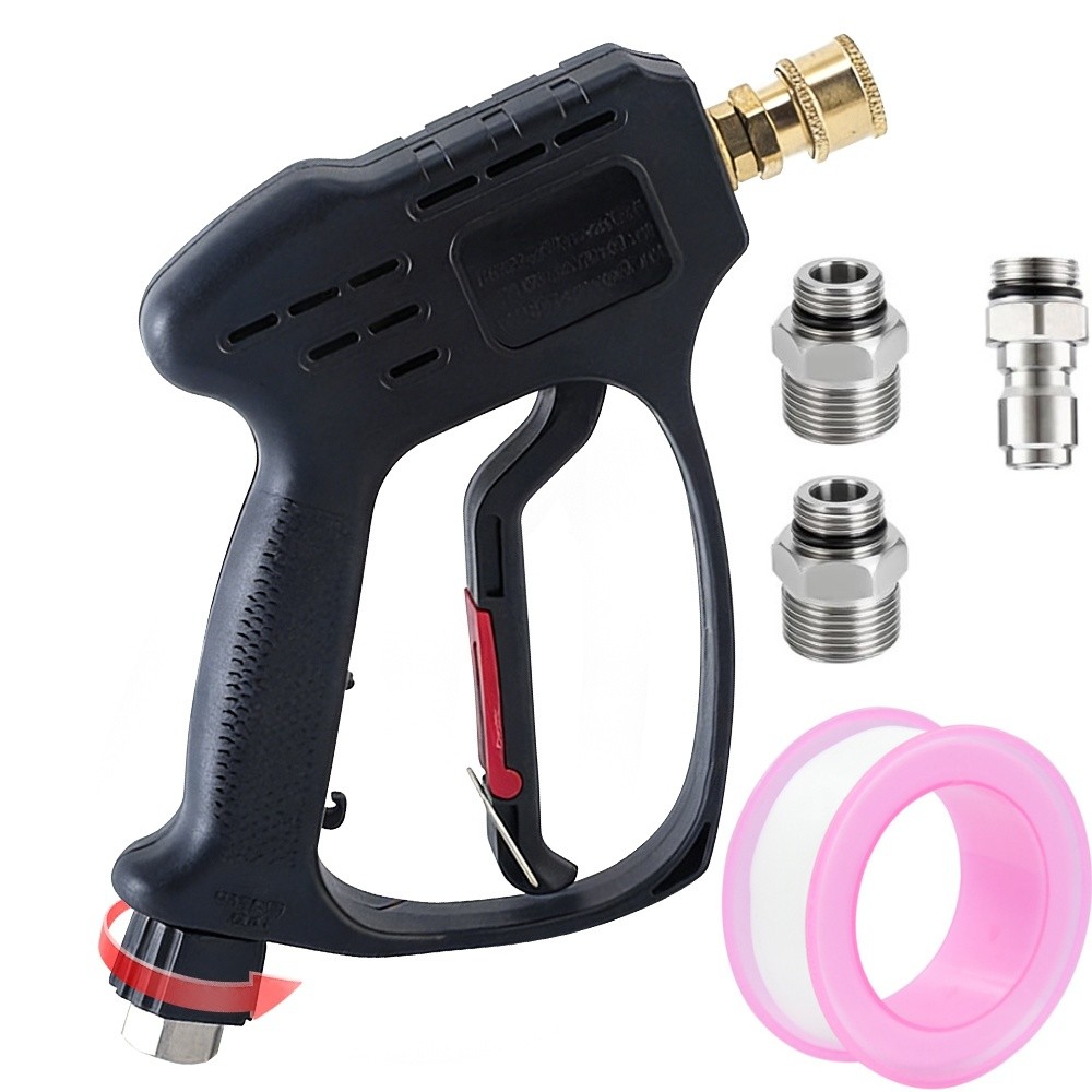 5000PSI Short High Pressure Washer Gun Car Wash w/ Swivel Water Handle 3/8″ Male
