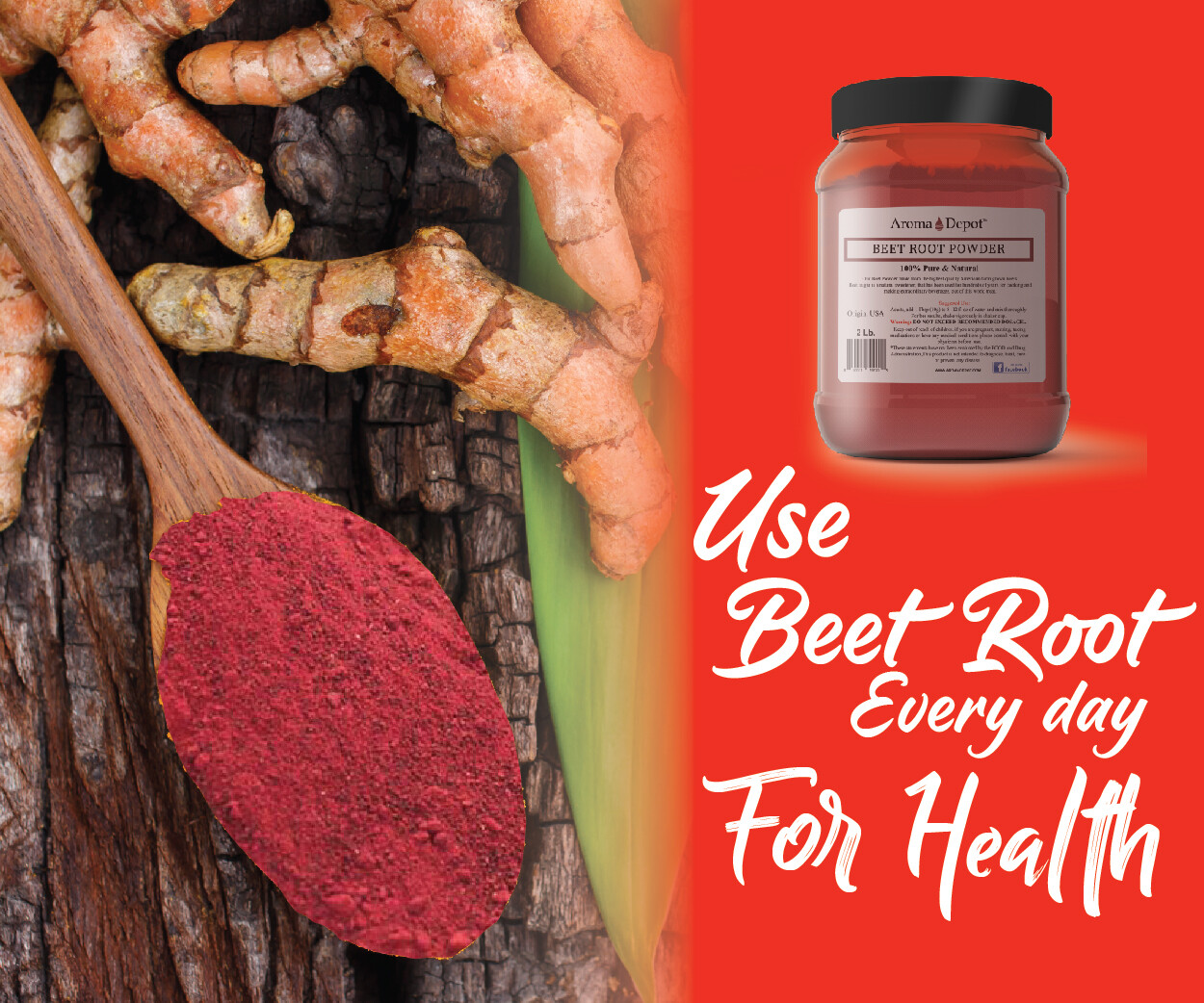 Beet Root Powder (Beta vulgaris) Raw & Non-GMO Superfood Vegan 100% Natural