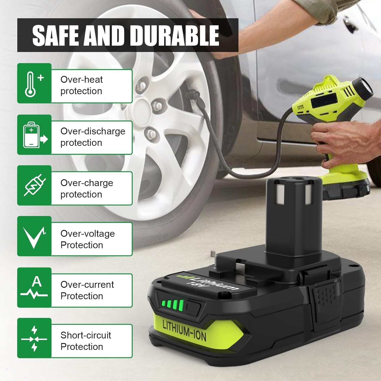 2PACK For RYOBI 18V 3.6Ah P108 High Capacity Battery 18Volt Lithium-Ion One Plus