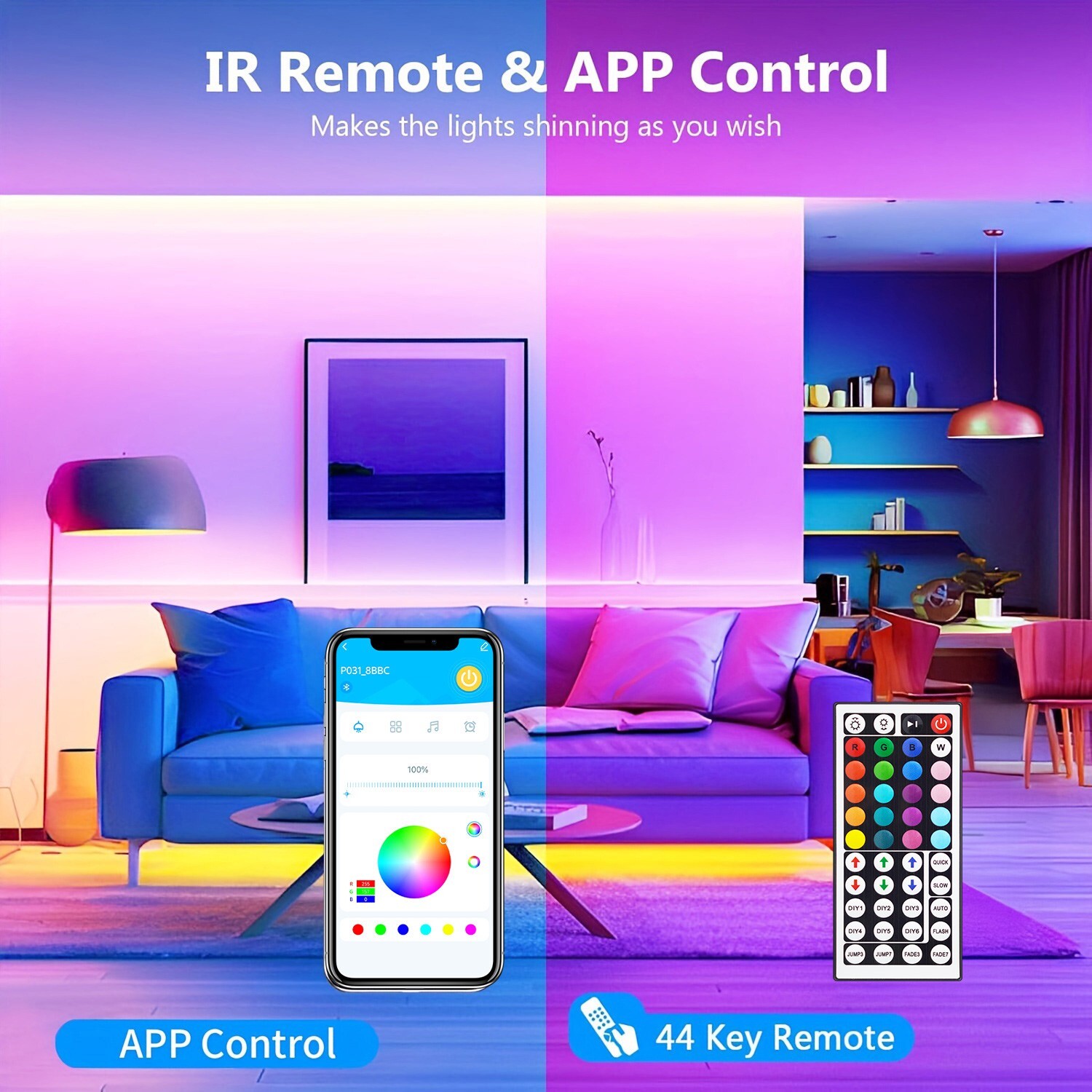 TJOY LED Strip Lights, Smart Light with App Remote Control, RGB LED Lights for