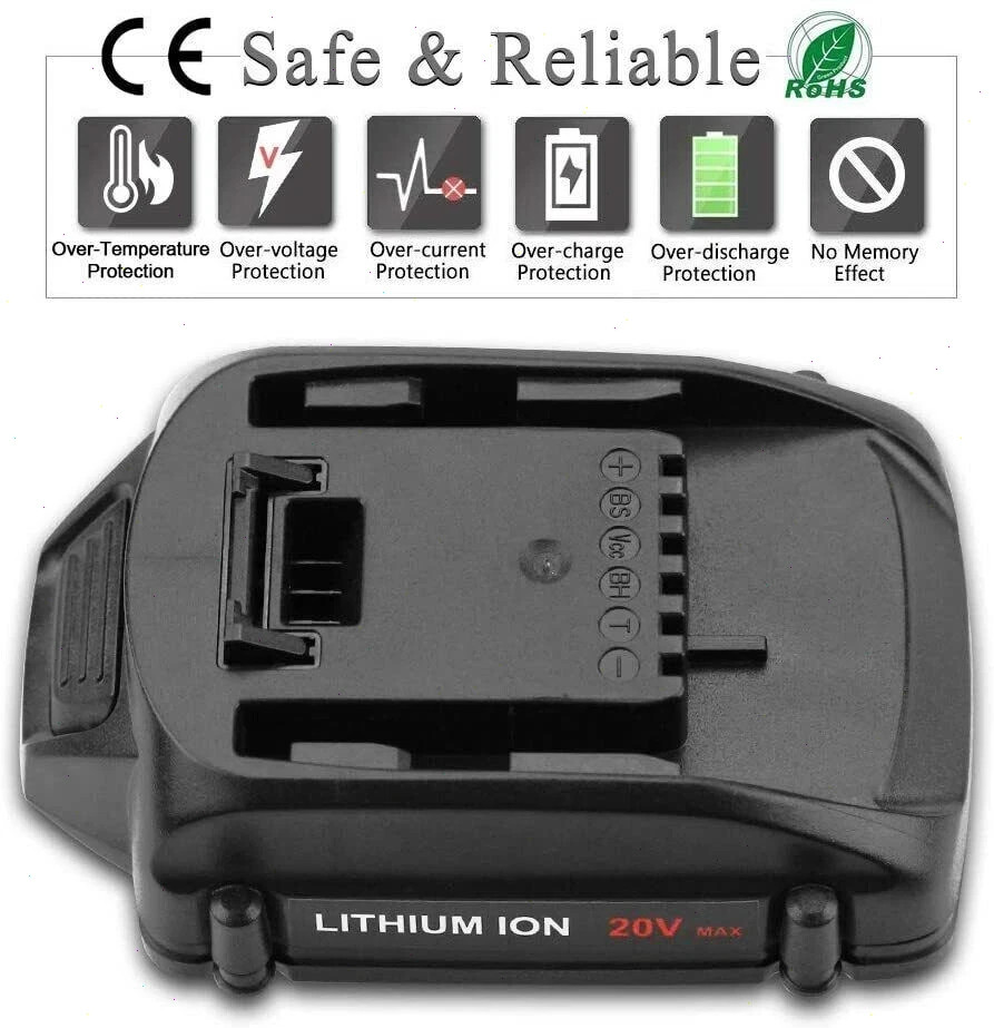 2pack For WORX 20V MAX Extend Lithium Battery 20 Volt WA3520 WA3525 / Charger