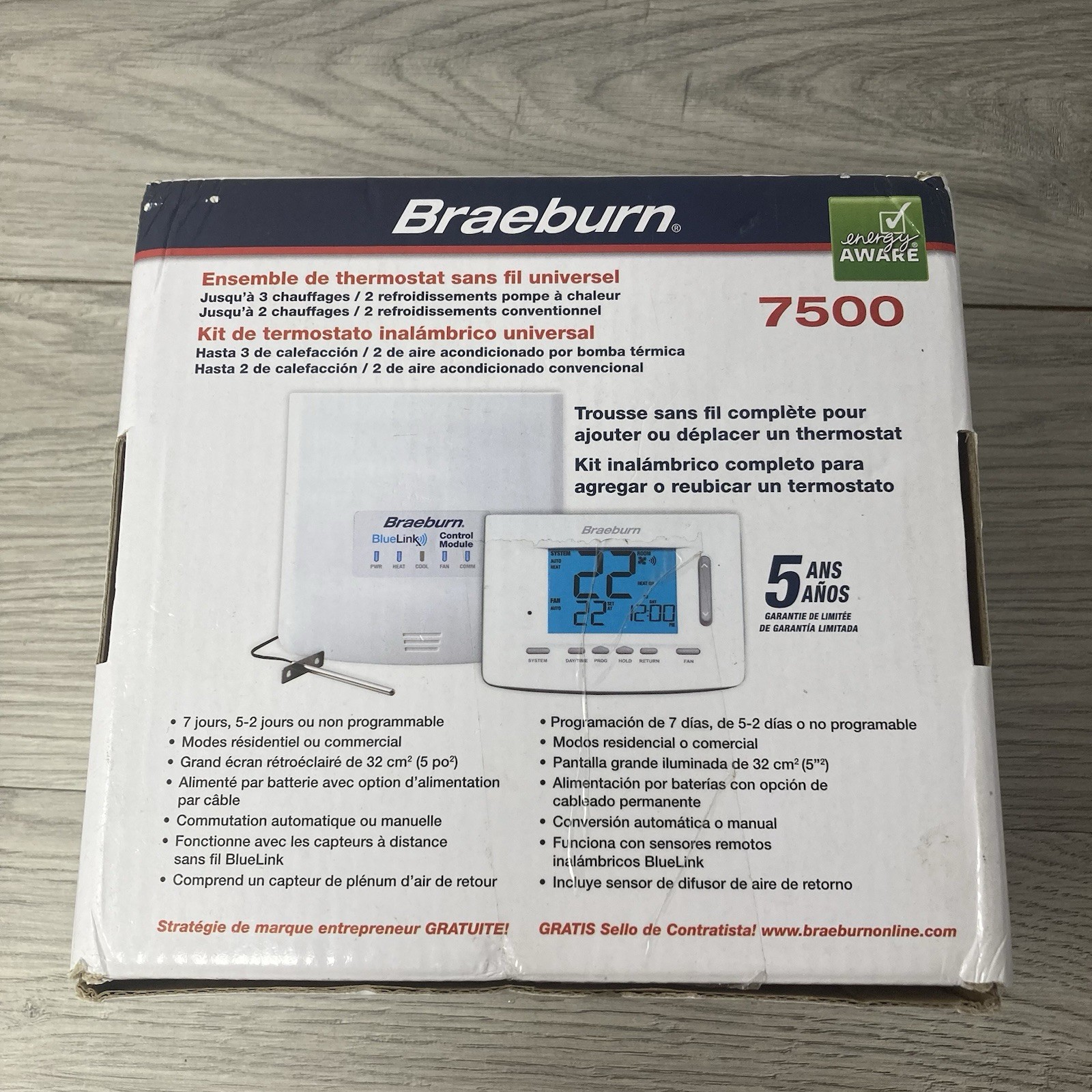 Braeburn 7500 Universal Wireless Thermostat Kit – Programmable/Non-Programmable